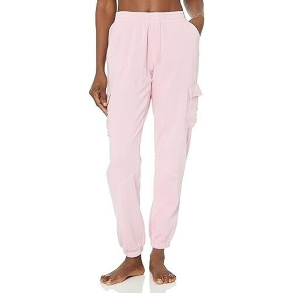 PJ Salvage Bella's Ball Banded Pants Womens Size XS Pink Fleece Cargo Pocket - Picture 1 of 9